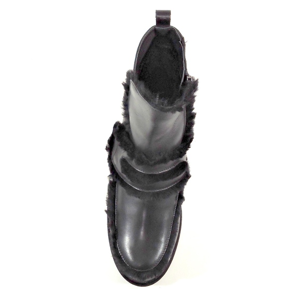 ALESSANDRO DI MARIA Black Leather Winter Bootie - Picture 4 of 8